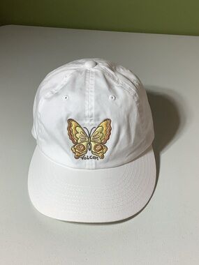 Volcom white butterfly adjustable cap